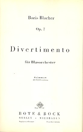 Divertimento op.7 für Blasorchester