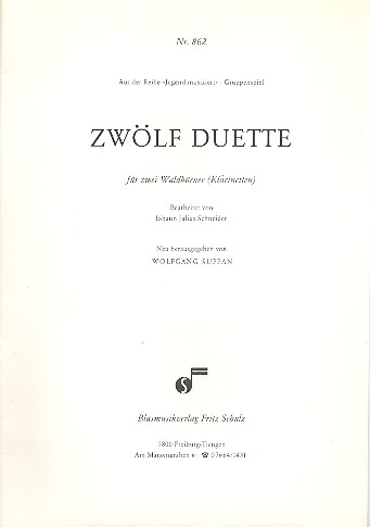 12 Duette für 2 Waldhörner (Klarinetten)