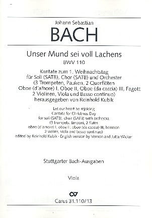 Unser Mund sei voll des Lachens Kantate Nr.110 BWV110