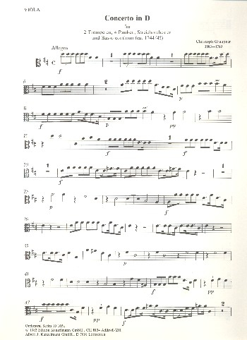 Konzert D-Dur für 2 Trompeten, Pauken und Streichorchester