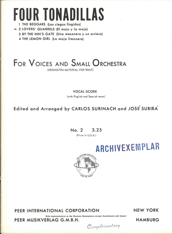 Lovers' Quarrels for 2 voices and small orchetra