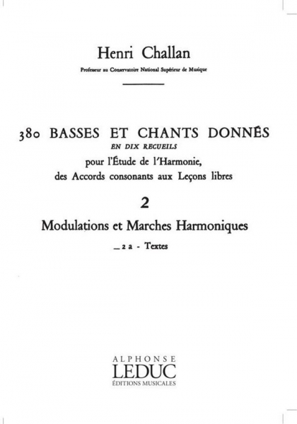 380 basses et chants donnés vol.2a Modulations et marches harmoniques -