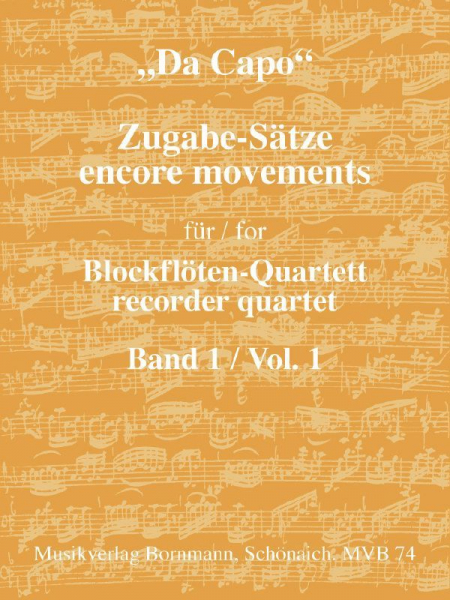 Da Capo Band 1 für 4 Blockflöten (S(A)ATB)