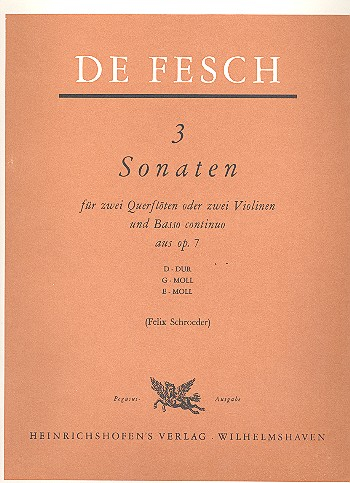 3 Sonaten op.7 für 2 Flöten und Bc