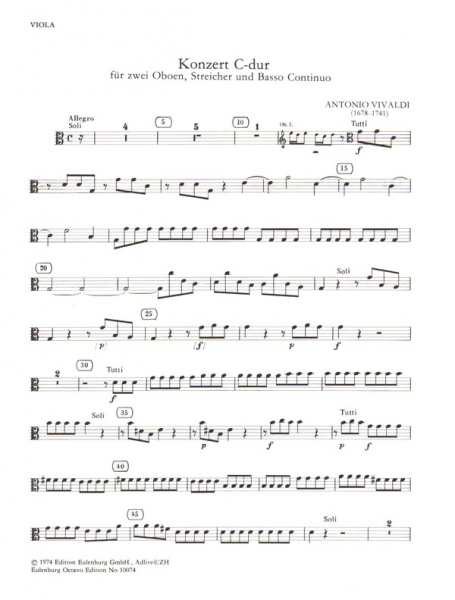 Konzert C-Dur PV85 für 2 Oboen, Streicher und Cembalo