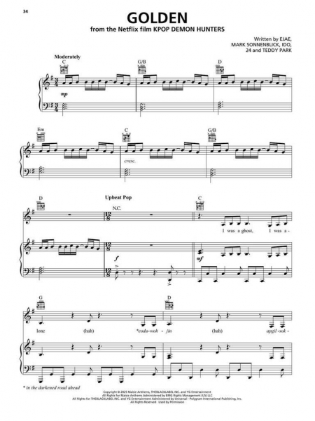 Songbook für Gitarre Songs from Kpop Demon Hunters, Minecraft, Wicked and more Top Movies