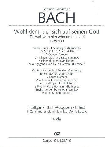 Wohl dem der sich auf seinen Gott Kantate Nr.139 BWV139