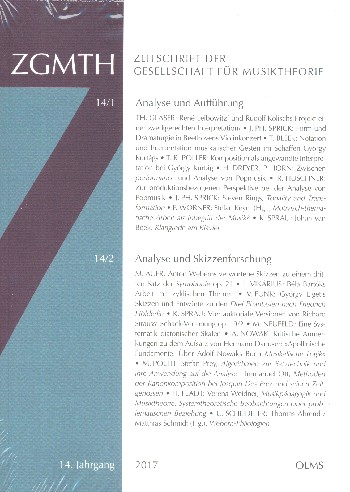 ZGMTH - Zeitschrift der Gesellschaft für Musiktheorie 14. Jahrgang