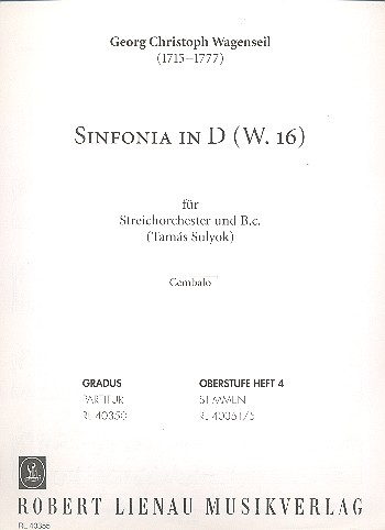 Sinfonia D-Dur (W.16) für Streichorchester