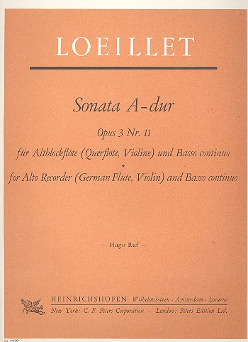 Sonata C-Dur op.3,11 für Altblockflöte und Klavier