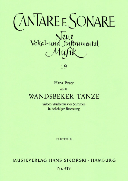 Wandsbeker Tänze op.49 7 Stücke für 4 Instrumente