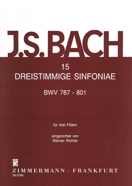 15 dreistimmige Sinfonien BWV787-801 für 3 Flöten