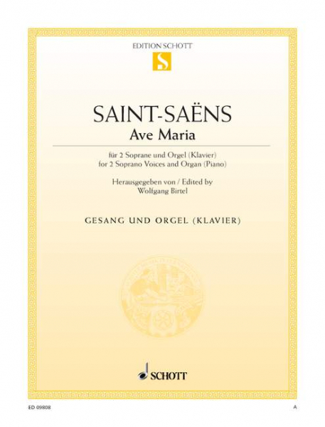 Ave Maria A-Dur für 2 Soprane (Sopran/Alt) und Orgel