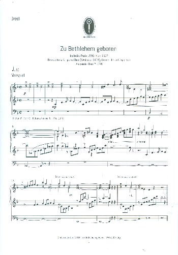 Zu Bethlehem geboren für gem Chor (SAM/SATB), Gemeinde und Orgel
