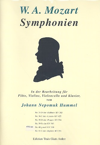 Sinfonie g-Moll Nr.40 KV550 für Flöte, Violine, Violoncello und Klavier