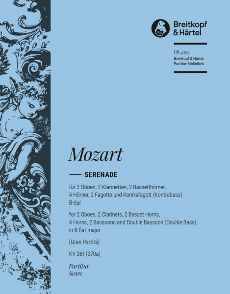 Serenade B-Dur KV361 für 2 Oboen, 2 Klarinetten, 2 Bassetthrn., 4 Hörner, 2 Fg. und Kontraf