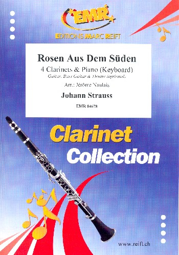 Rosen Aus Dem Süden for 4 clarinets and piano (keyboard) (rhythm group ad lib)