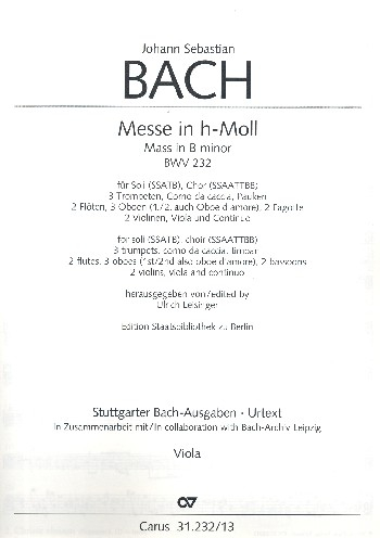 Messe h-Moll BWV 232 für Soli, gem Chor und Orchester