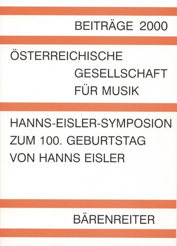 Hanns-Eisler-Symposion zum 100. Geburtstag von Hanns Eisler