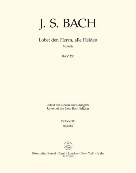 Lobet den Herrn alle Heiden BWV230 Motette Nr.6 für gem Chor