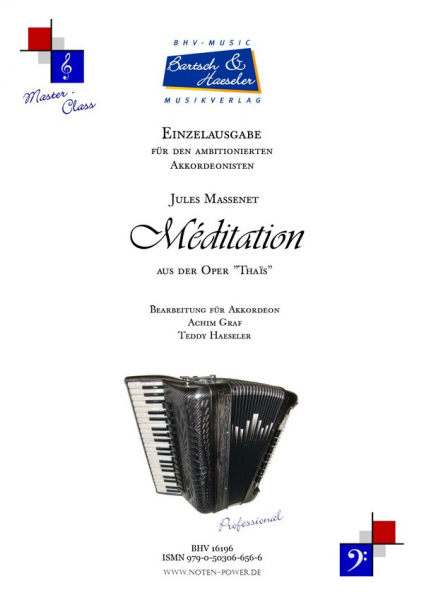 Méditation aus der Oper &#039;Thaïs&#039; für Akkordeon