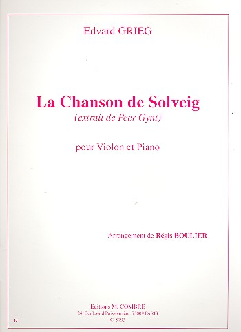 Chanson de Solveig pour violon et piano