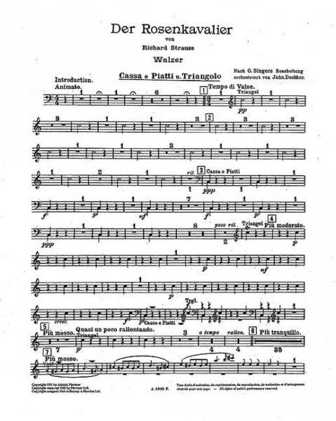 Tanz-Walzer aus Der Rosenkavalier op. 59 für Orchester