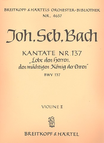 Lobe den Herren den Mächtigen Kantate Nr.137 BWV137