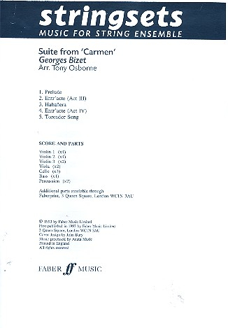 Suite from Carmen for string ensemble score and 18 parts