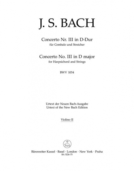 Konzert D-Dur Nr.3 BWV1054 für Cembalo und Streicher
