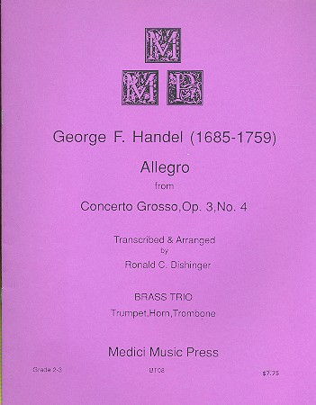 Allegro from Concerto Grosso op.3,4 for trumpet, horn and trombone