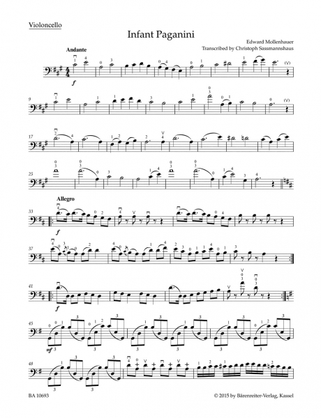 Klavierauszug und Stimme The Infant Paganini