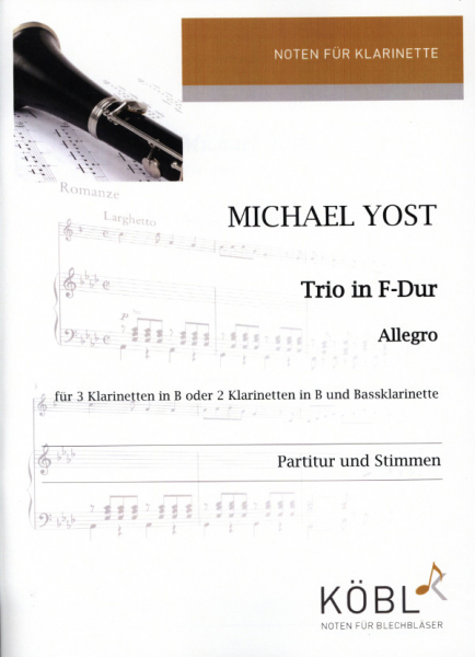 Trio F-Dur (Allegro) für 3 Klarinetten (2 Klarinetten und Bassklarinette)