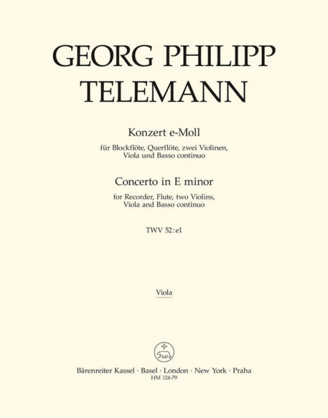 Konzert e-Moll für Altblockflöte, Flöte und Streicher