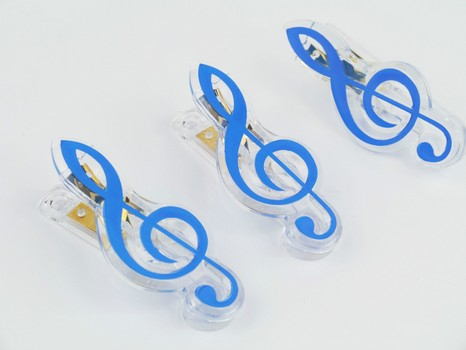 Klammer agifty Pin Violinschlüssel blau