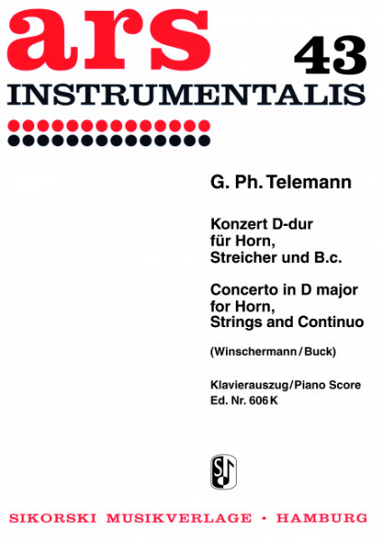 Konzert D-Dur für Horn, Streicher und Bc Klavierauszug