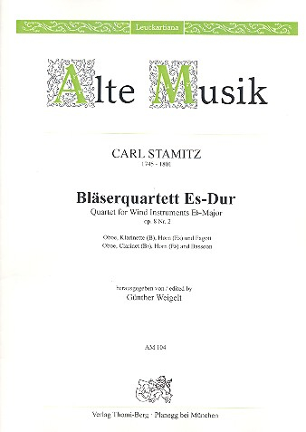 Quartett Es-Dur op.8,2 für Oboe, Klarinette, Horn und Fagott
