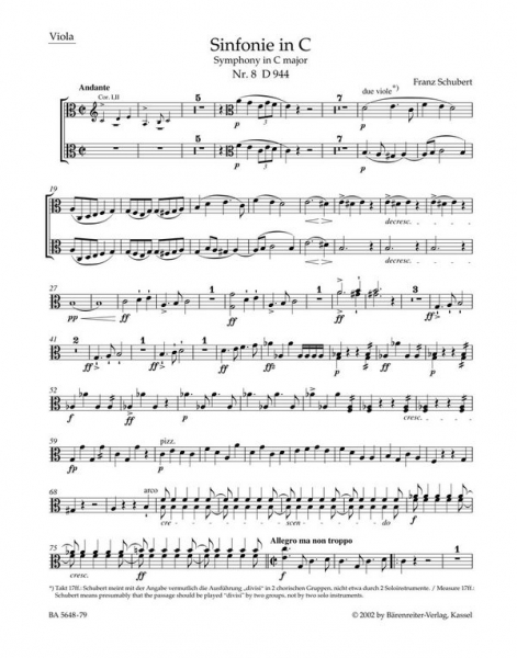 Sinfonie C-Dur Nr.8 D944 für Orchester