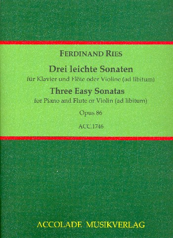 3 leichte Sonaten op.86 für Klavier (Flöte/Violine ad lib)