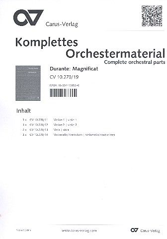 Magnificat B-Dur für gem Chor und Streicher