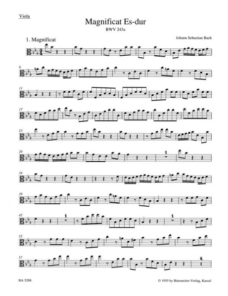 Magnificat Es-Dur BWV243a (Erstfassung) für Soli, gem Chor und Orchester