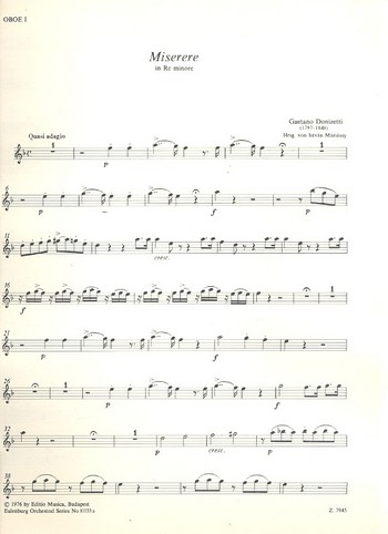 Miserere d-Moll für gem Chor und Kammerorchester
