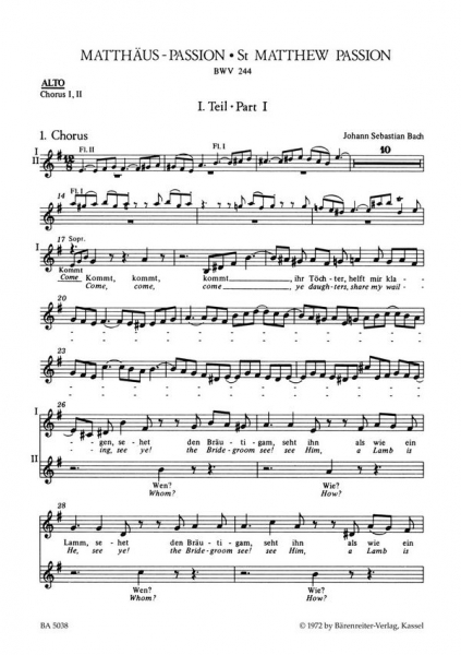 Matthäus-Passion BWV244 für Soli, Chor und Orchester