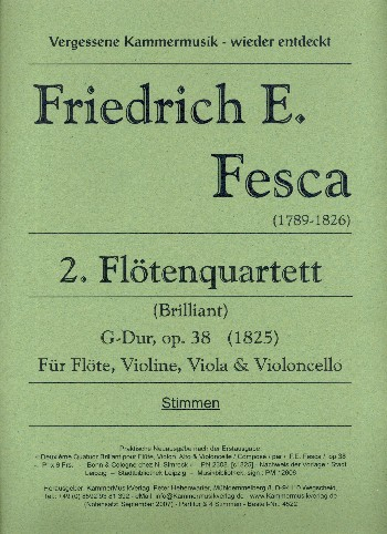Quartett Nr.2 op.38 für Flöte, Violine, Viola und Violoncello