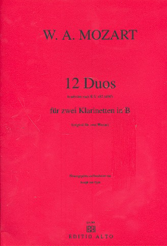 12 Duos nach KV487 (KV496a) . für 2 Klarinetten in B