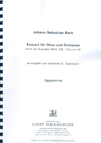 Konzert für Oboe und Orchester Klavierauszug mit Solostimme