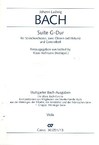 Suite G-Dur für Streichorchester, 2 Oboen ad lib. und Bc