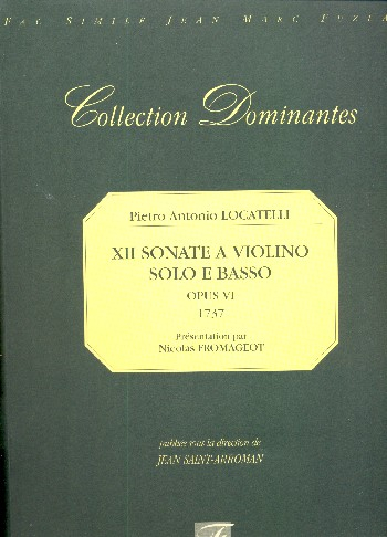 12 sonate a violino solo e basso op.6 (1737) facsimile
