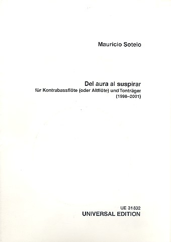Del aura al suspirar (+CD) für Kontrabaßflöte (Altflöte)