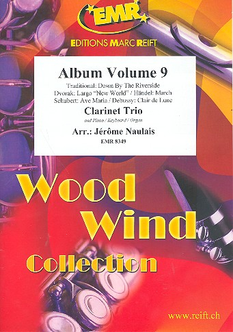 Album vol.9 for 3 clarinets and piano (keyboard/organ) (percussion ad lib)